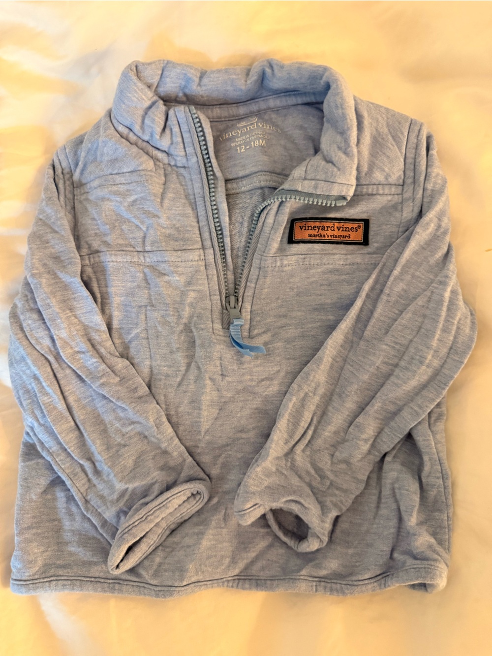 Vineyard Vines Light Blue Quarter-Zip Sweater set 12-18 mo.